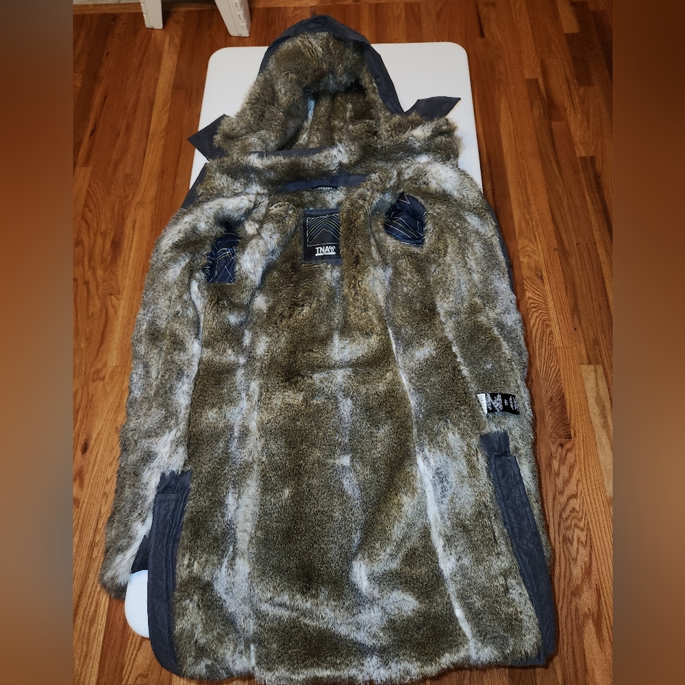 Aritzia TNA Chamonix Hooded Parka Women's SZ SM Gray/Brown